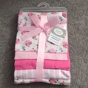 Brand New Baby Girl Receiving Blankets 4 Piece
